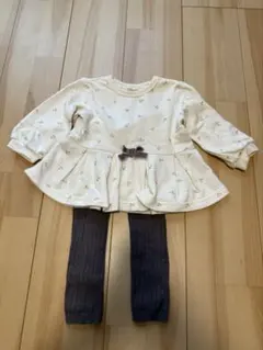 petit main 80サイズ 花柄トップス＆パンツセット