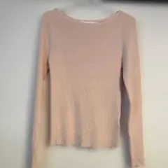 ベースメントオンライン　ボートネックリブニット　ピンク