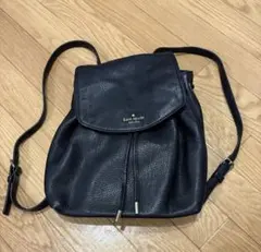 ケイトスペード ブラックレザー バックパック