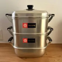 日本アルミ工業 マルハチ印 角型蒸し器2段② - メルカリ