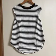 グリーンレーベルリラクシング　ノースリーブボーダーカットソー