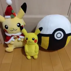 ☆ポケモンセンタークリスマスピカチュウ&モンスターボール·ピカチュウ3点セット