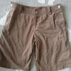 ハッシュアッシュコーデュロイハーフパンツ茶L