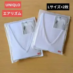 ユニクロ エアリズム VネックTシャツ 半袖 メンズLサイズ２枚セット