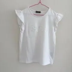 BeBe フリル袖 Tシャツ 白　130