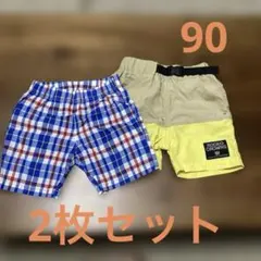 Hot Biscuits 半ズボン 青赤白チェック90