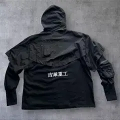 【完売廃盤品】吉業重工 フェイク レイヤード パーカー サイバー オーバーサイズ