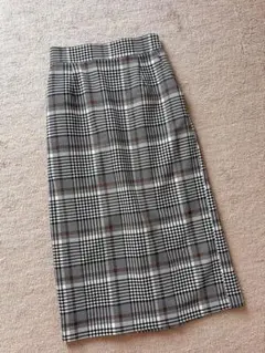 OPAQUE.CLIP チェック柄タイトロングスカート