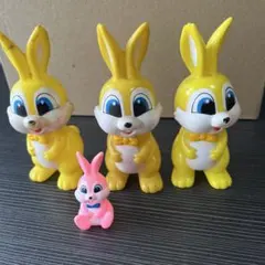 昭和レトロ エスエス製薬ピョンちゃん 黄色のウサギ型 ソフビ