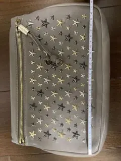 グレー 星型スタッズ クラッチバッグ