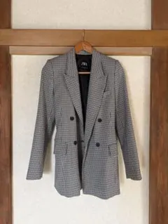 ZARA チェック柄 ダブルブレストジャケット