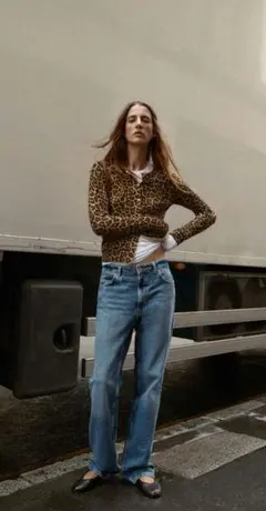 ZARA　ヒョウ柄 長袖カーディガン