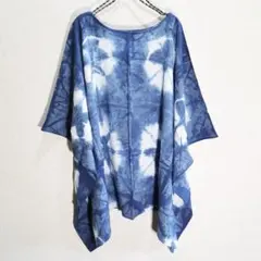 藍染タイダイ柄 刺繍入り五分袖ブラウス レッド系 - メルカリ