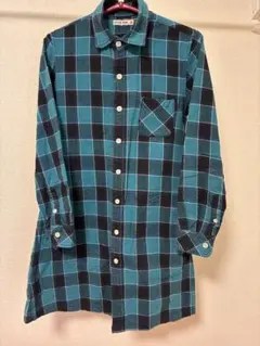 ガイジンメイド　ターコイズチェックの長袖チェニックのサムネイル
