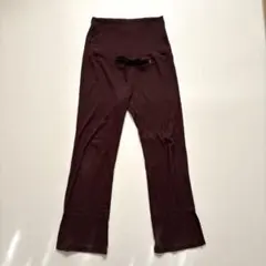 マタニティリブパンツ 茶色