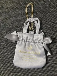 Maison de FLEUR ミニダブルリボントートバッグ　チャーム　グレー