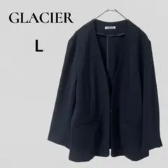 グラシア ノーカラー ジャケット 黒　オフィス　春アウター　フォーマル　スーツ