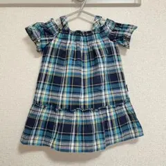 綿100% コムサイズム　ワンピース　90cm 女の子　ベビー　チェック柄