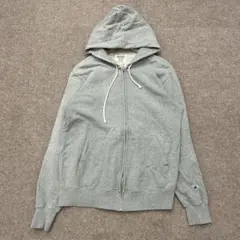 【R334】 Champion ジップアップパーカー サイズXL グレー 灰色
