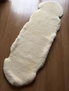 ムートンラグ羊毛ラグ 奥田毛織製 約120×50 希少品【2枚セット