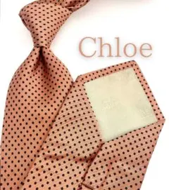 美品 クロエ ネクタイ ハイブランド ドット 高級 シルク