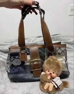 coach signature hand bag Blue denim y2k