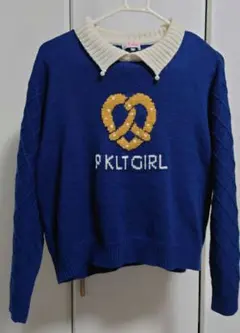 PINK-latte 襟 パール付き セーター ネイビー 165cm