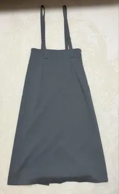 【美品】GU サスペンダー付き　ハイウエスト　セミフレアスカート　ジーユー