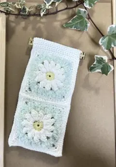 ペンケース　メガネケース　バネ口　ポーチ　縦型　編み物　小物入れ　ハンドメイド