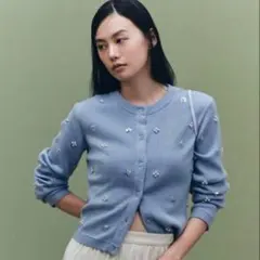 fray i.d マルチフラワービジューカーディガン