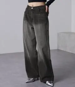 ハイウエストヴィンテージワイドデニム