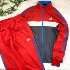 adidas CLIMALITE アディダス　ジャージ 上下　セットアップ　赤