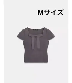 ZARA リボン付きショートスリーブニット