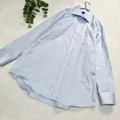 JUNKOSHIMADA 長袖シャツ　ノンアイロン　ＬＬ86　ライトブルー　光沢