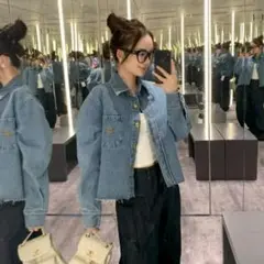 美品♡アンゴラ混♡MIU MIU ミュウミュウ ゴールドボタン Aライン コート MIU MIU | GREY SINGLE-BREASTED VELOUR COAT コート (MiuMiu