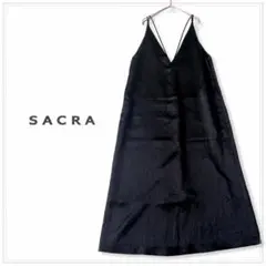 SACRA ACETATE SATIN ONE PIECE 38 Blackのサムネイル