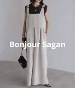 ボンジュールサガン　ビスチェ風サマーツイードサロペット