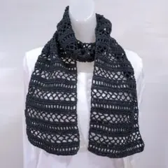 手編みマフラー　手編み春夏用マフラー　冷房対策　紫外線対策