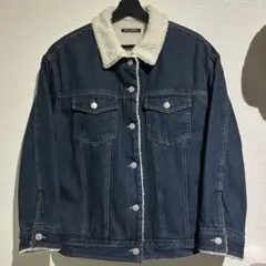 【SpRay PREMIUM】ボアGジャン デニムジャケット 紺色 厚手 冬