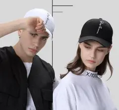 ペアセット★2つで♪お揃い カジュアルコーデ キャップ ホワイト ブラック