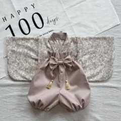 베이비 하카마, 첫 식사, 100일 축하, 첫 축제, 신사 참배, 꽃무늬, 여아 어린이날