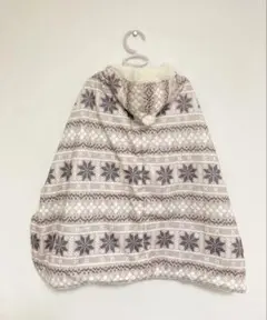 ■裏ボア防寒ケープ　2WAYブランケット　抱っこ紐　フード付き　ベージュ　ベビー