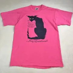 90s フルーツオブザルーム Tシャツ 黒猫 英字ロゴ アニマル ヴィンテージ