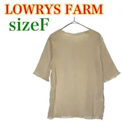 ローリーズファーム　シースルーカットソー（F）アイボリー　5部袖　シフォン　薄手