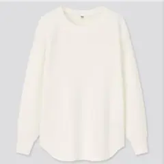 【古着/匿名配送】 ユニクロ ワッフルクルーネックT（長袖） レディース