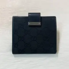 極美品✨GUCCI GGキャンバス 二つ折り財布 スクエア 10カード シルバー
