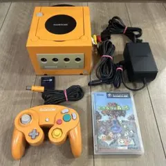 任天堂　ゲームキューブ　本体一式　オレンジ　コントローラ　ソフト付き　動作確認済