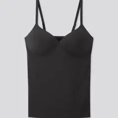 UNIQLO エアリズムシームレスvネックブラキャミソール ブラック M