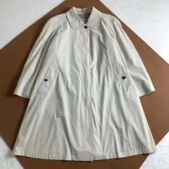 バーバリーズ　ステンカラーコート　バルマカーンコート　ベージュ　裏地チェック柄