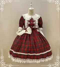 クティールとレトロ チェックティアードミニワンピース レッド